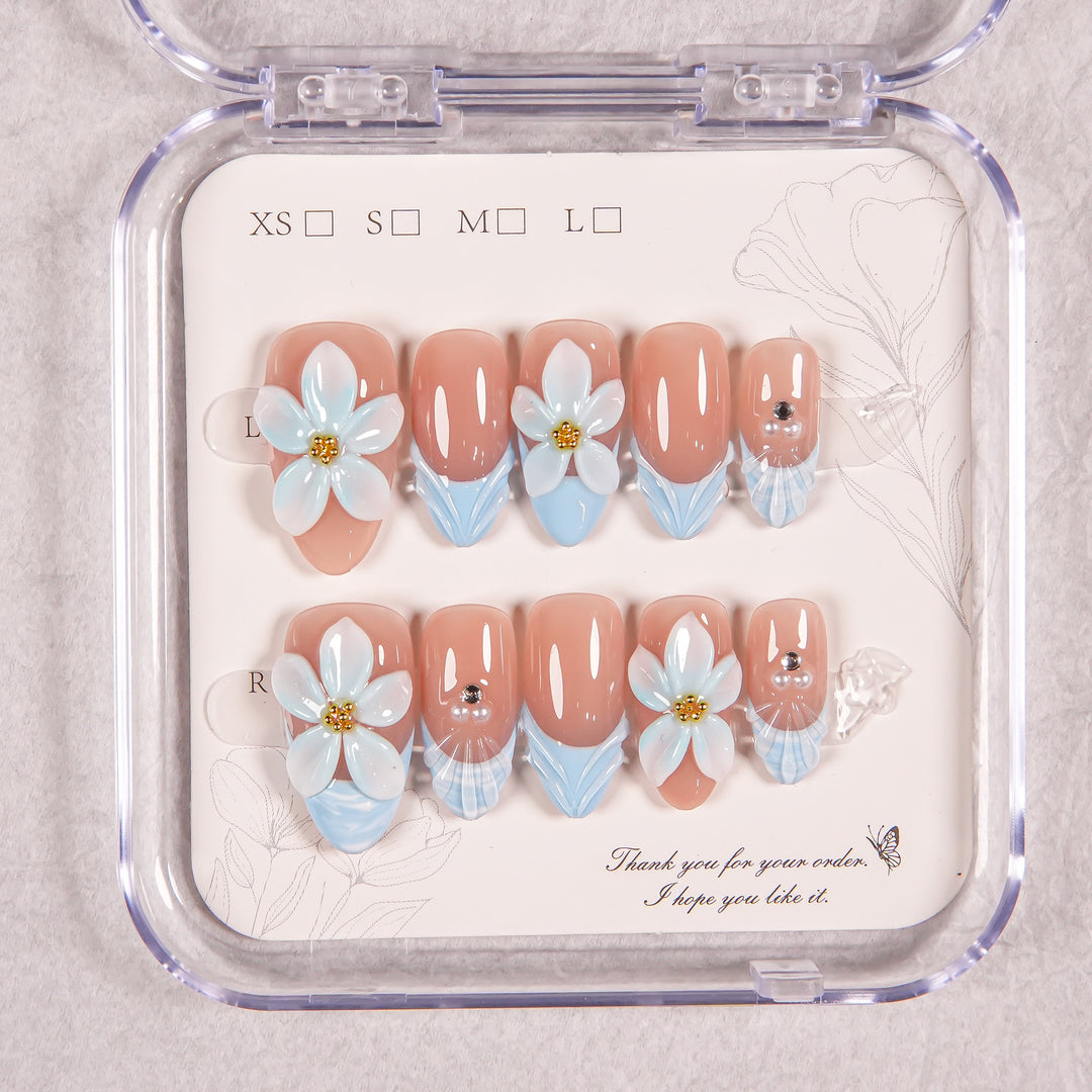 Blumen Schmuck Press-On Nagel Verbesserungen