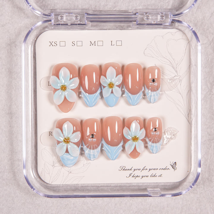 Blumen Schmuck Press-On Nagel Verbesserungen