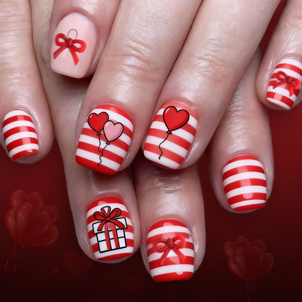 Festliches Herz- und Ballon-Nagelkunst-Set Karnz