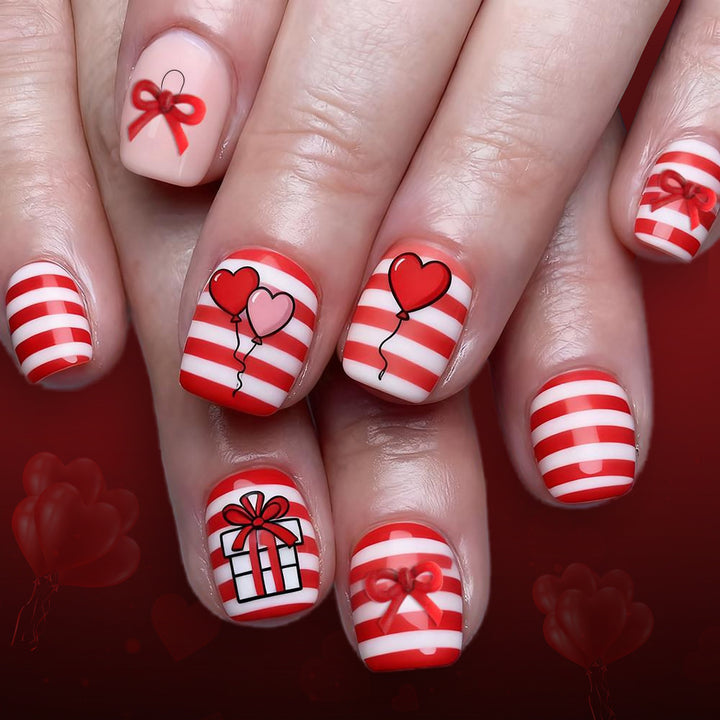 Festliches Herz- und Ballon-Nagelkunst-Set Karnz
