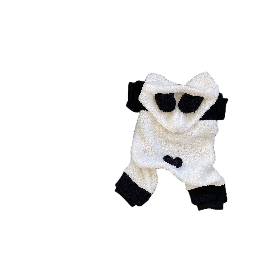 Sherpa-Fleece-Panda-Hoodie-Harness-freundlicher Hundemantel