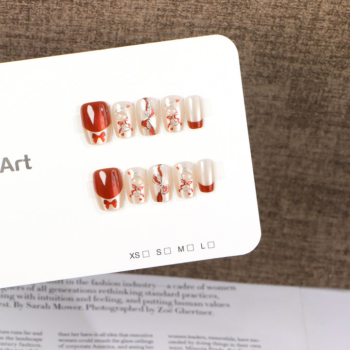 Dekoratives Press-On-Nagelkunst-Set mit Banddesign Karnz