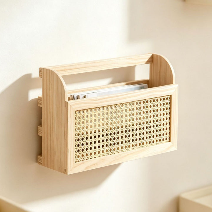 Schicke Aufbewahrungskiste Aus Holz und Rattan Karnz