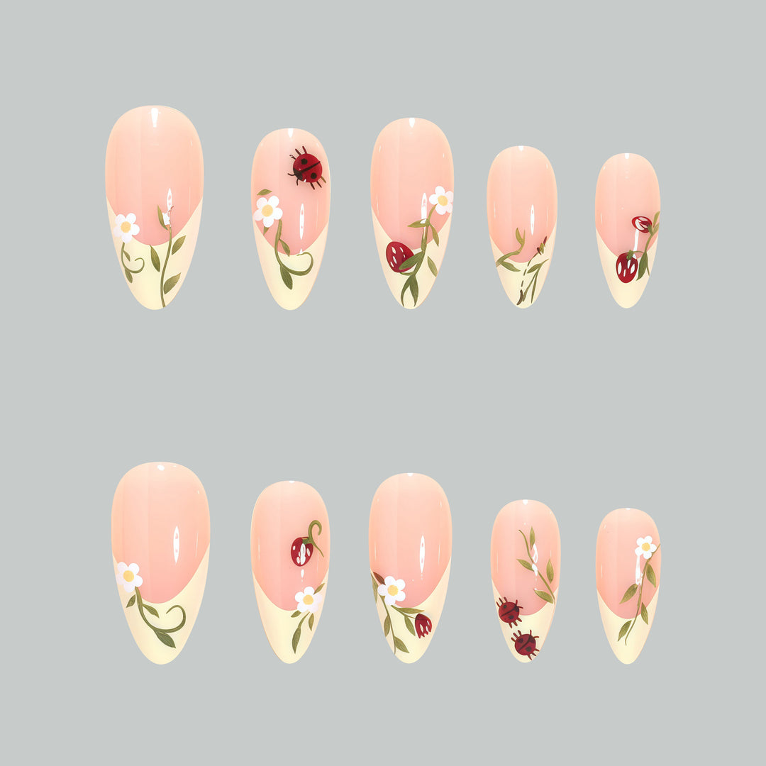 Künstlerische florale Stiletto-Nageltips Karnz