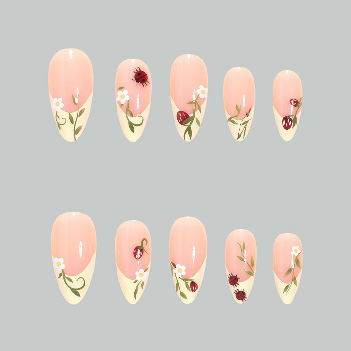 Künstlerische florale Stiletto-Nageltips Karnz