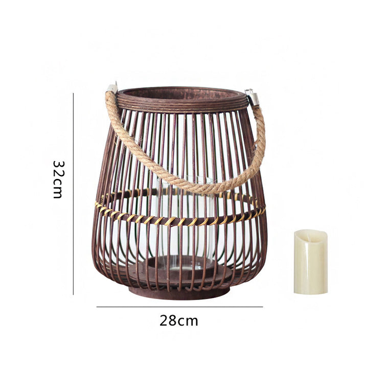 Rustikale Rattan-Laterne Karnz