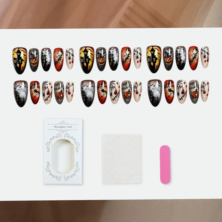 Kreatives Kunstnagelset mit Halloween-Motiven Karnz