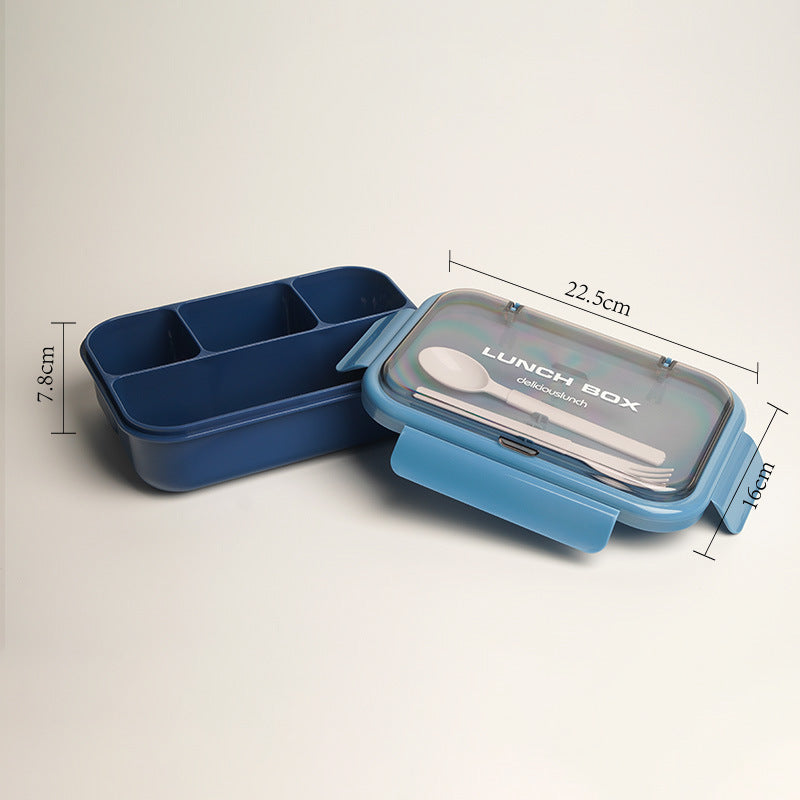 Mehrfach unterteilte Bento-Lunchbox mit integriertem Besteck