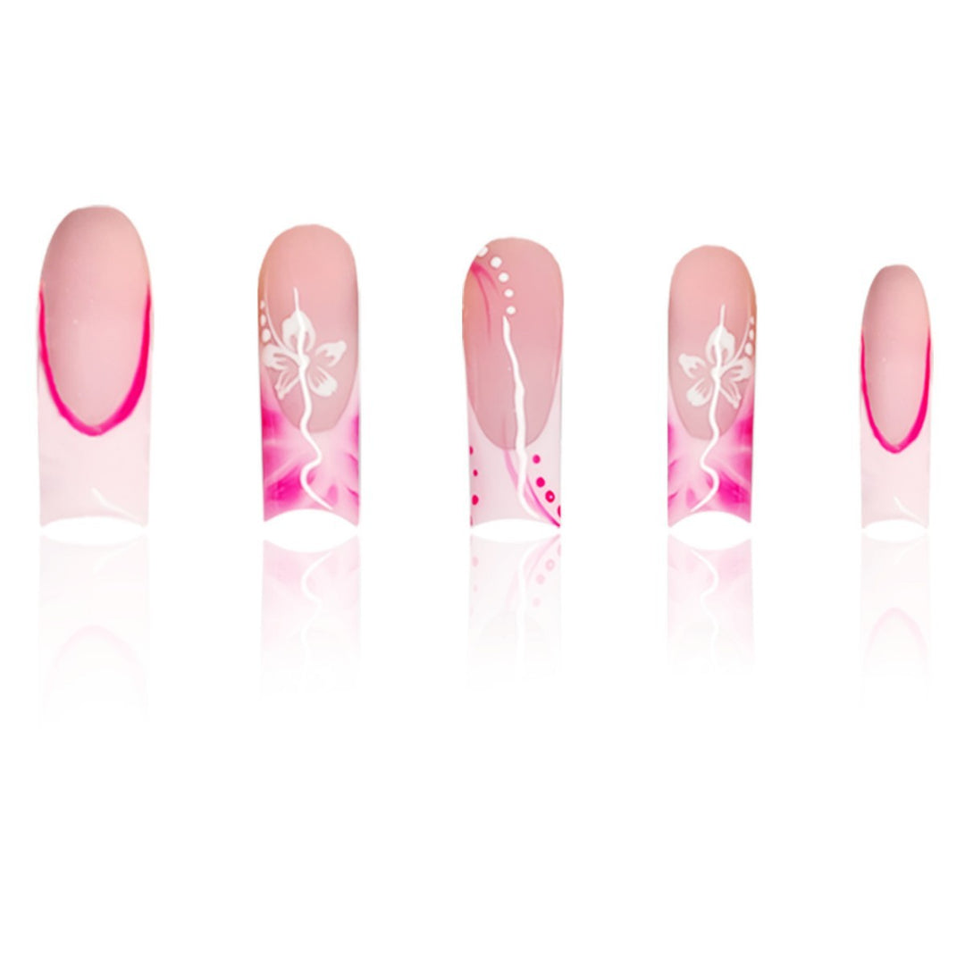 Künstlerische Floral Stiletto Press-On Nägel Karnz