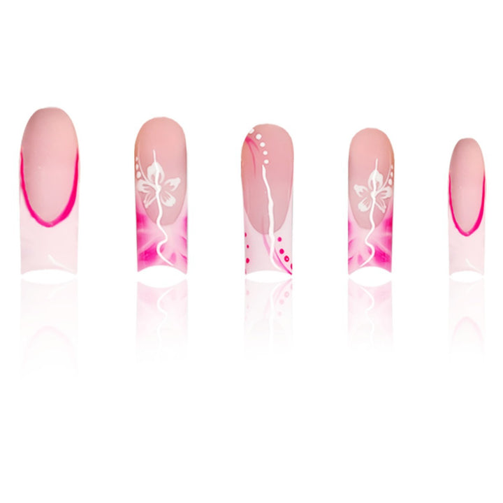 Künstlerische Floral Stiletto Press-On Nägel Karnz