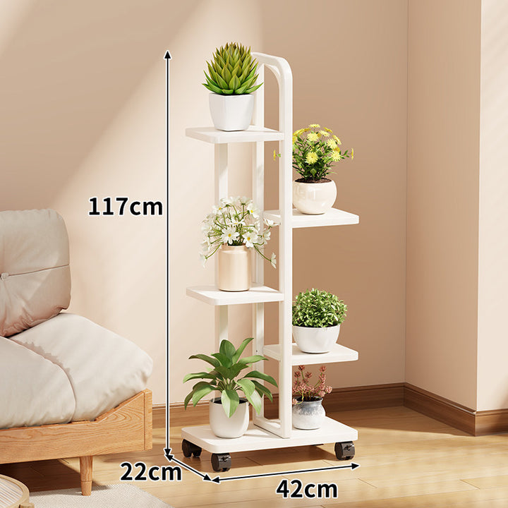 Rollendes vertikales Pflanzendisplay-Regal mit Bogengriff