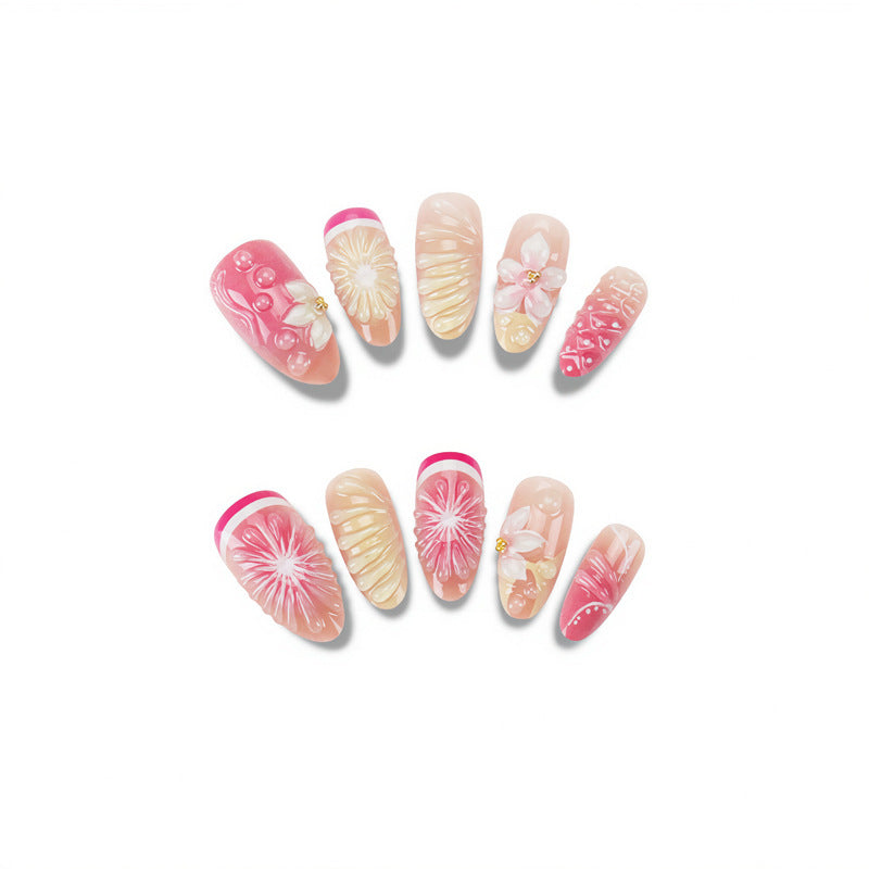 Dekoratives florales Druck-Nagelset Karnz
