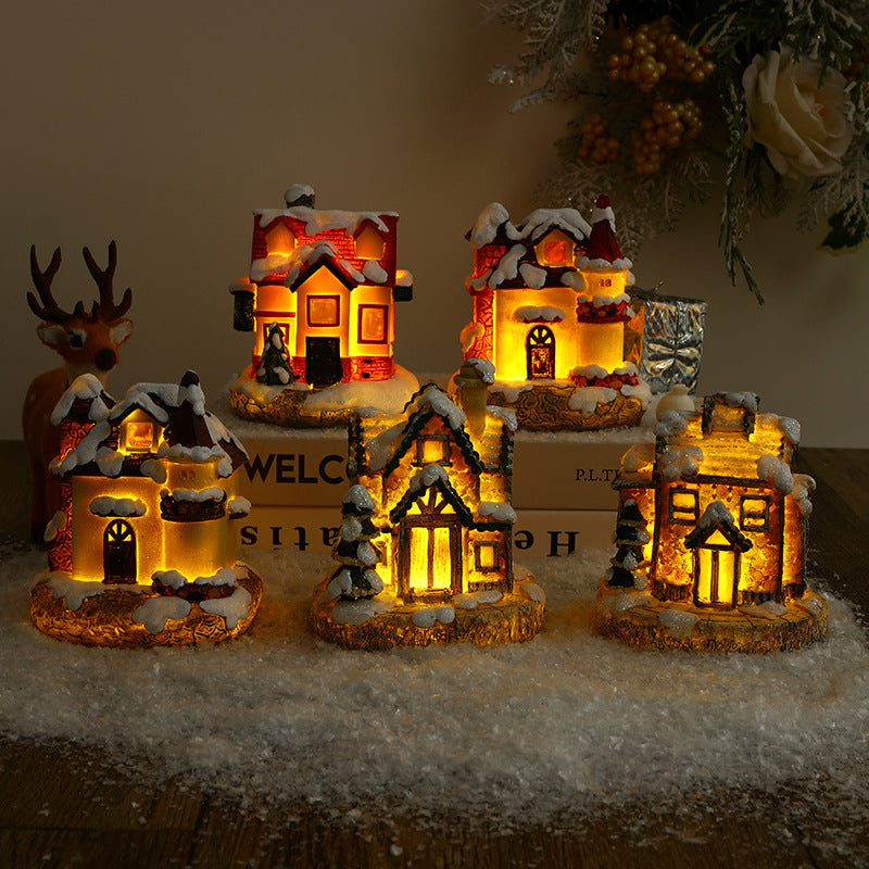 Beleuchtetes Weihnachtsdorf aus Keramik Karnz