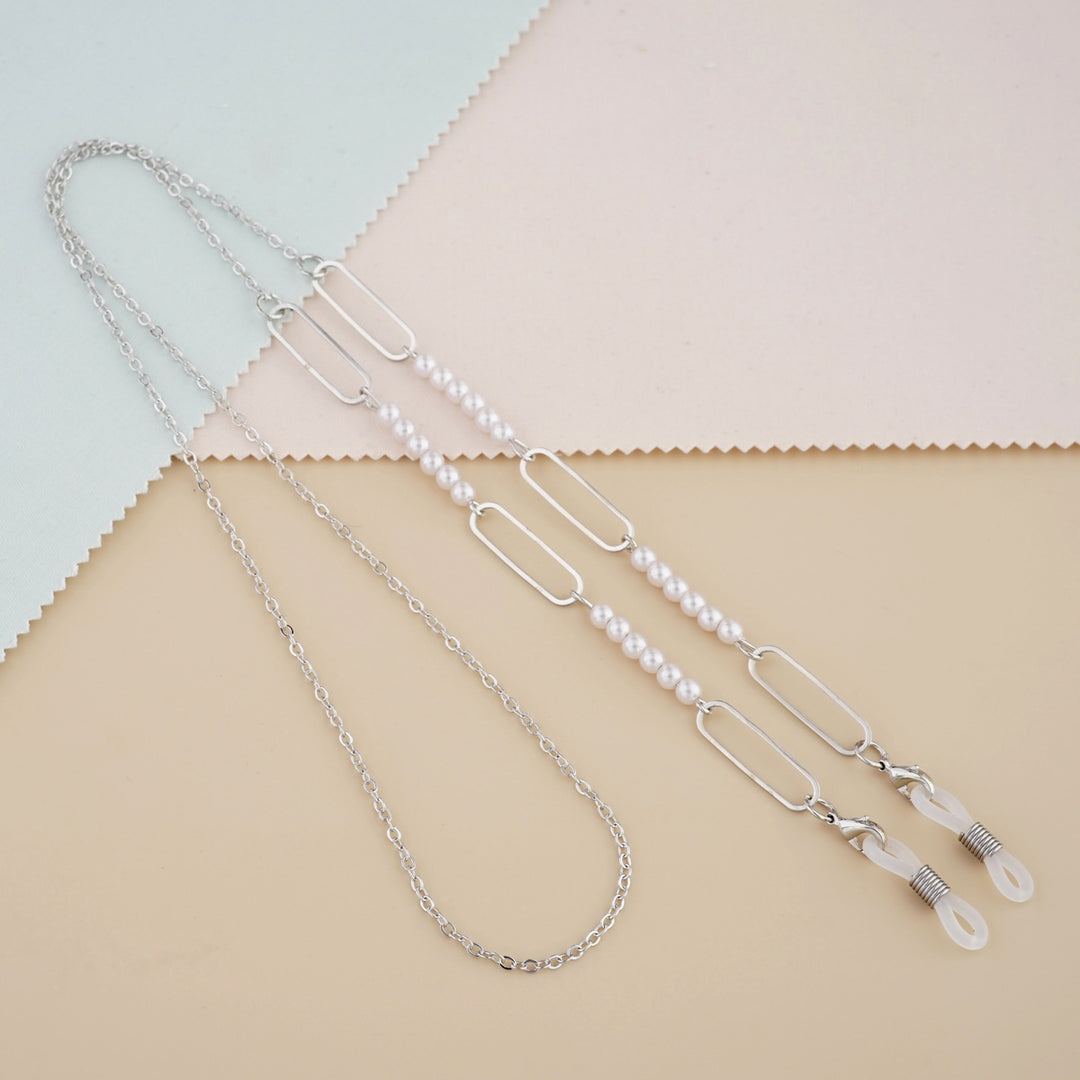 Elegante Perlen- und Glieder-Brille Kette Karnz