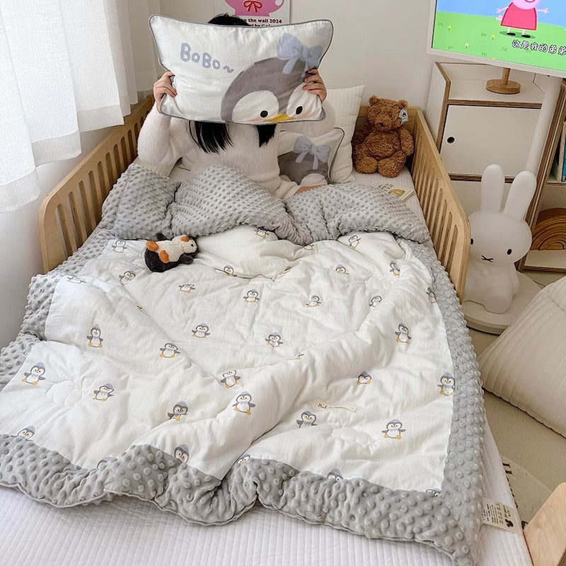 Gepolsterte wendbare Panda-Print Minky-Trim Nap & Spielmatte
