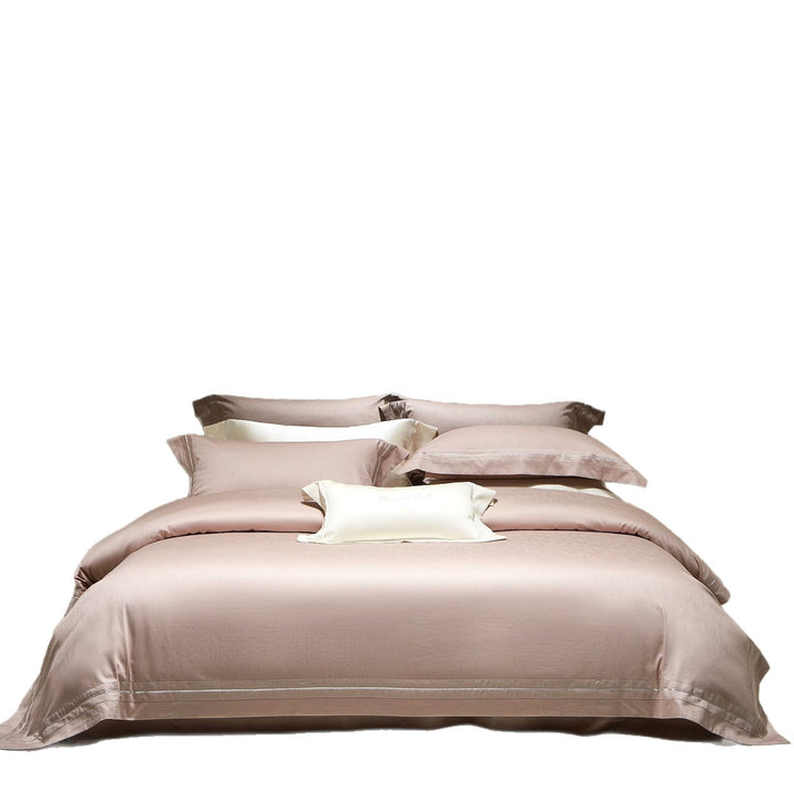 Mulberry Seide-Feel Hotel-Stil Bettwäsche Set mit Doppel-Tuck Saum