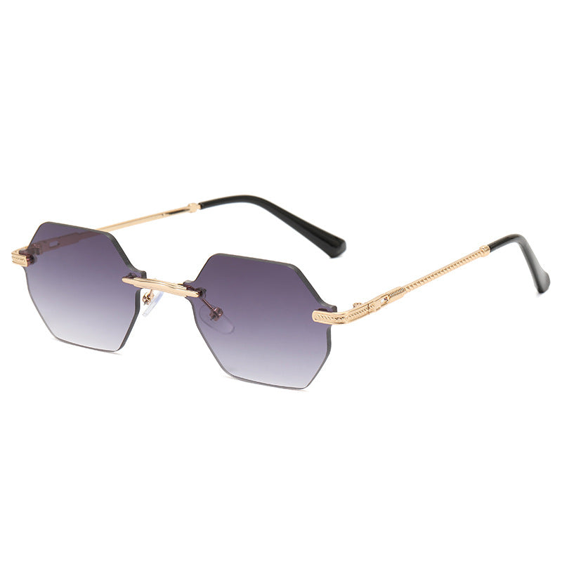 Damen hexagonale Designer-Sonnenbrille mit hochwertigem Metallrahmen Karnz
