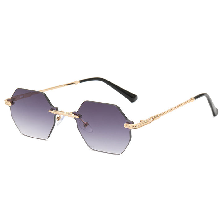 Damen hexagonale Designer-Sonnenbrille mit hochwertigem Metallrahmen Karnz