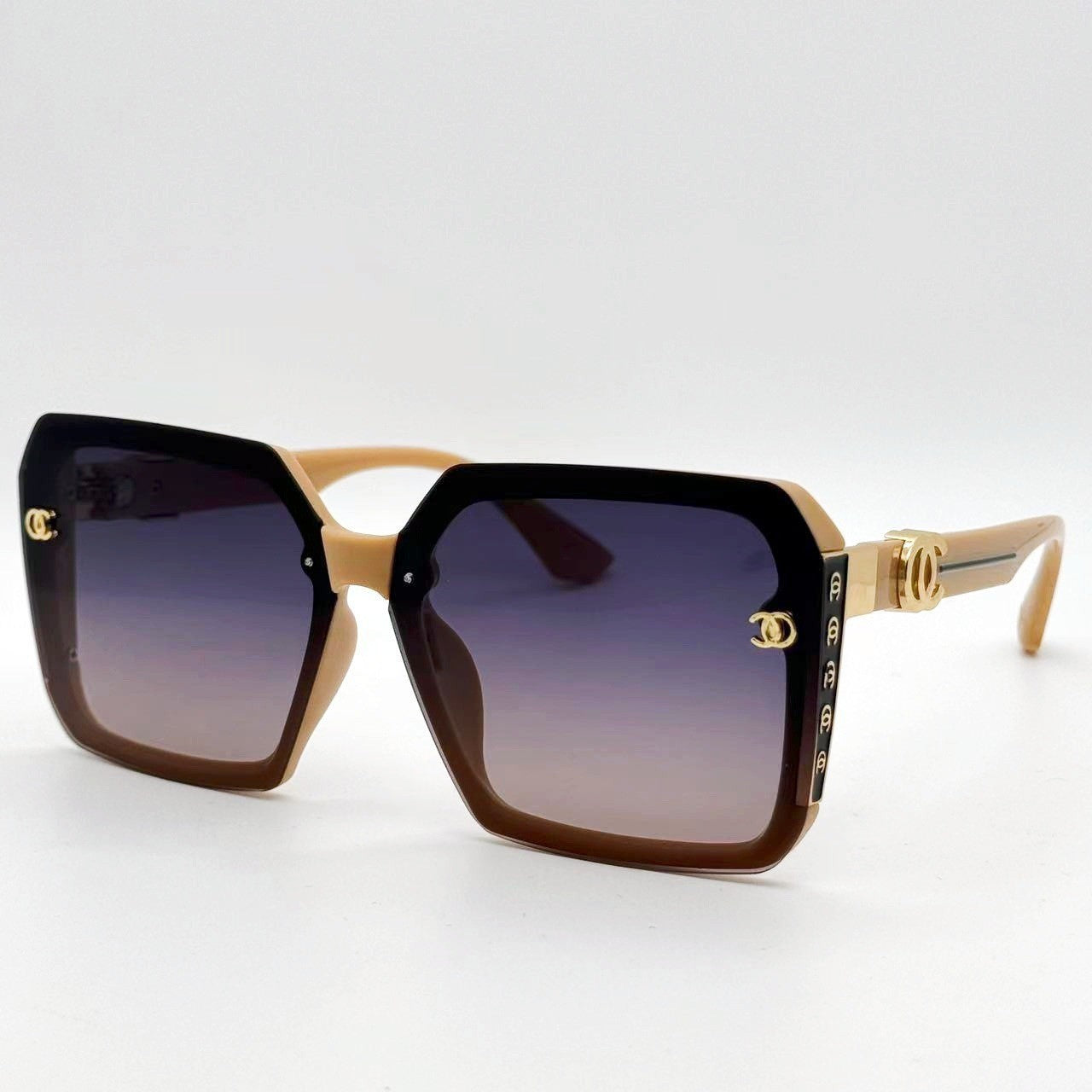 Damen Modische Sonnenbrille mit markantem eckigen Rahmen und luxuriösen Akzenten Karnz