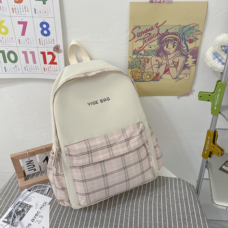 Lässiger Plaid-Muster-Rucksack Karnz