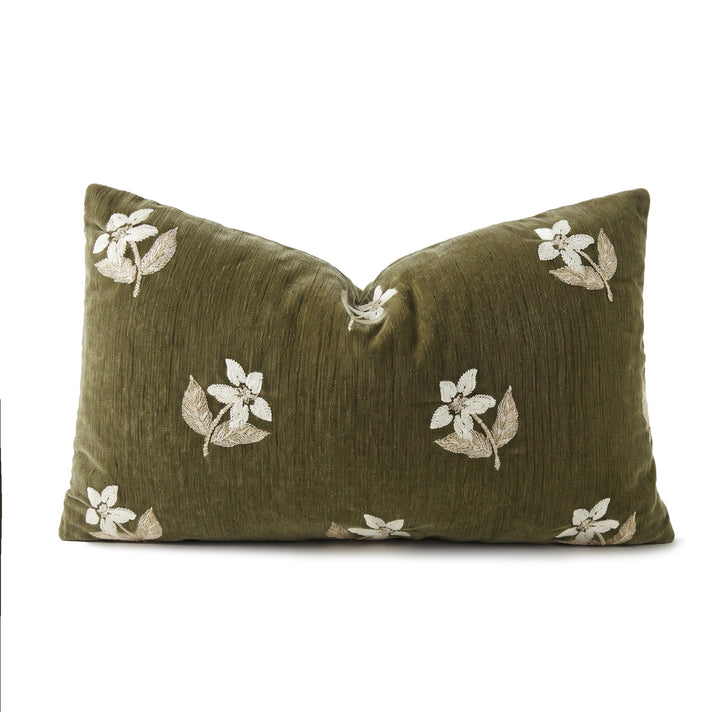 Dekoratives Kissen mit floraler Stickerei