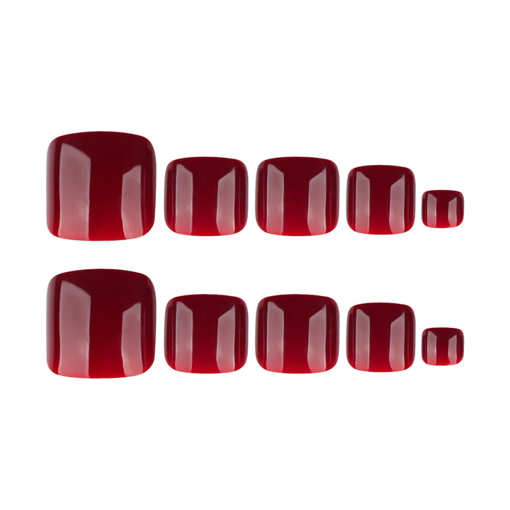 Elegante Fußnagelkunst im luxuriösen Bordeaux-Look Karnz