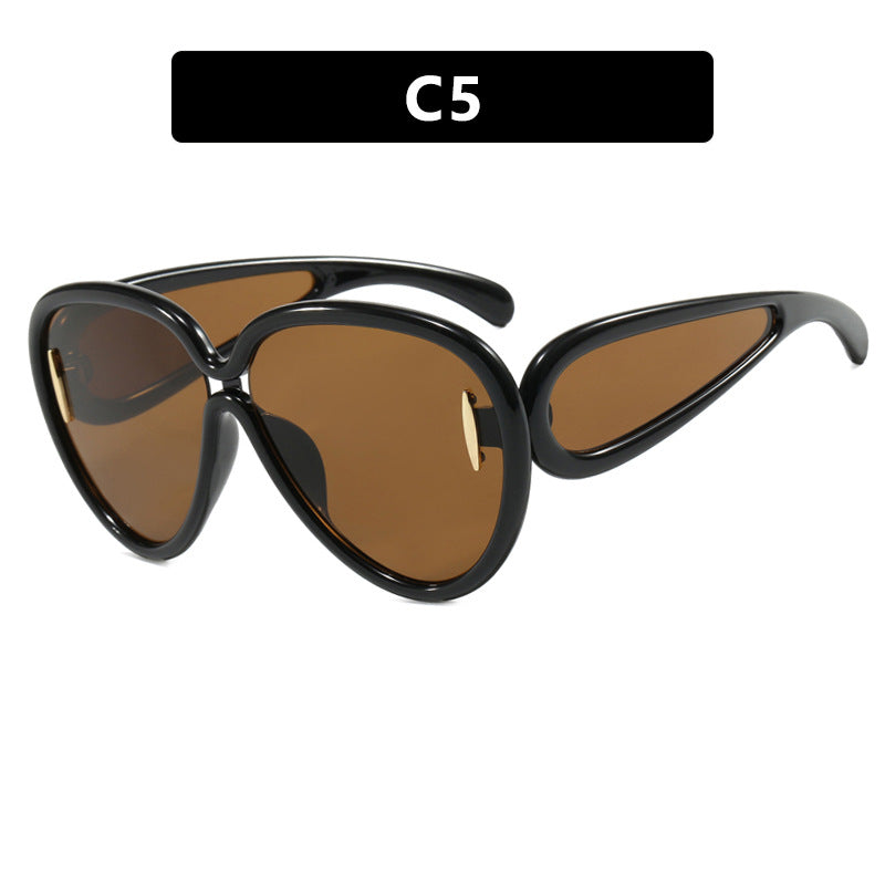 Damen extravagante Sonnenbrille im kreativen Design Karnz