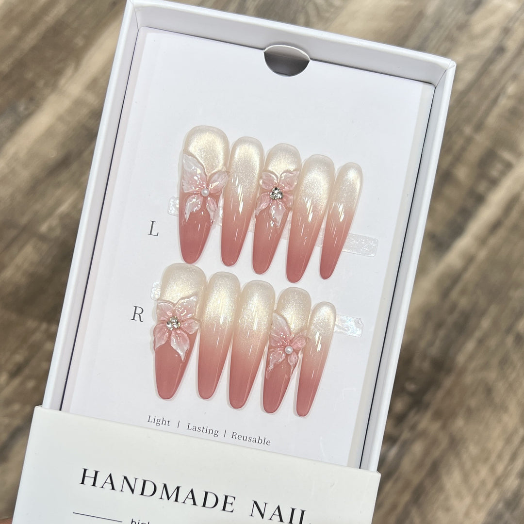 Floral Art Stiletto Press-On Nagelset Karnz
