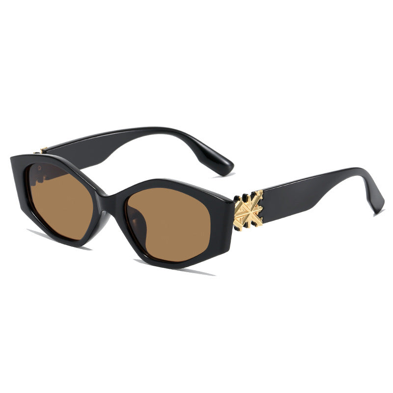 Damen geometrische Sonnenbrille mit luxuriösem Detail Karnz