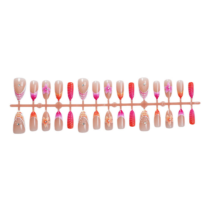 Blumenverzierte Press-On-Nagelset Karnz 1788495993
