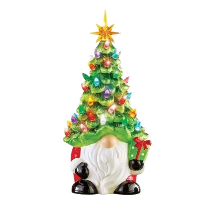 Weihnachtsmann Dekofigur mit Weihnachtsbaum Karnz