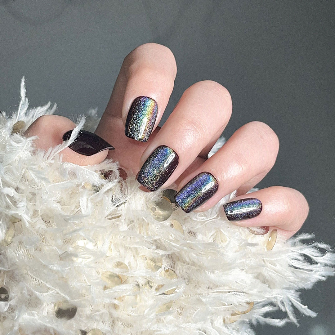 Iridescent Glitter Press-On Nägel