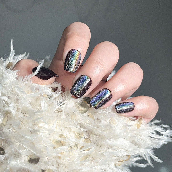Iridescent Glitter Press-On Nägel