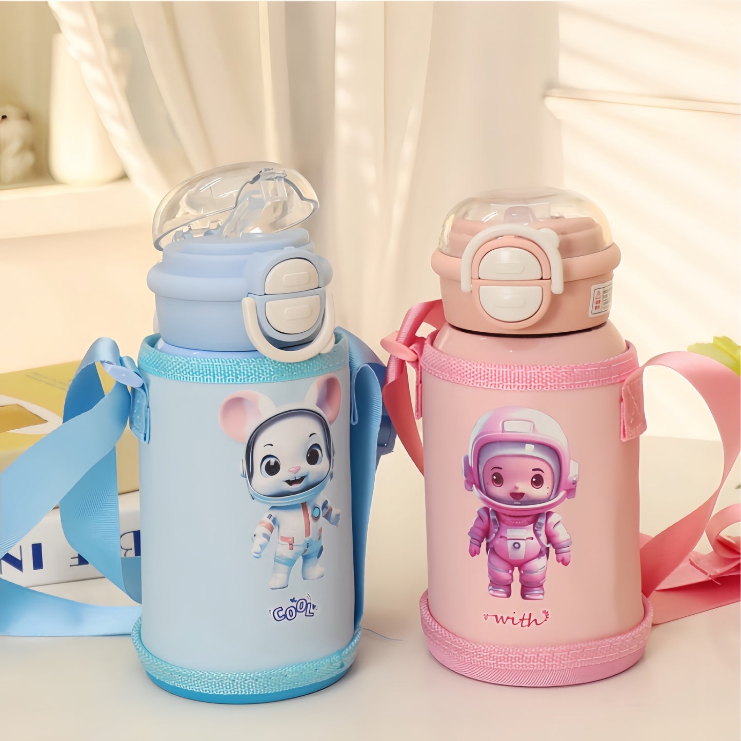 Damen Isolierte Trinkflasche mit kinderfreundlichem Design und verstellbarem Tragesystem Karnz