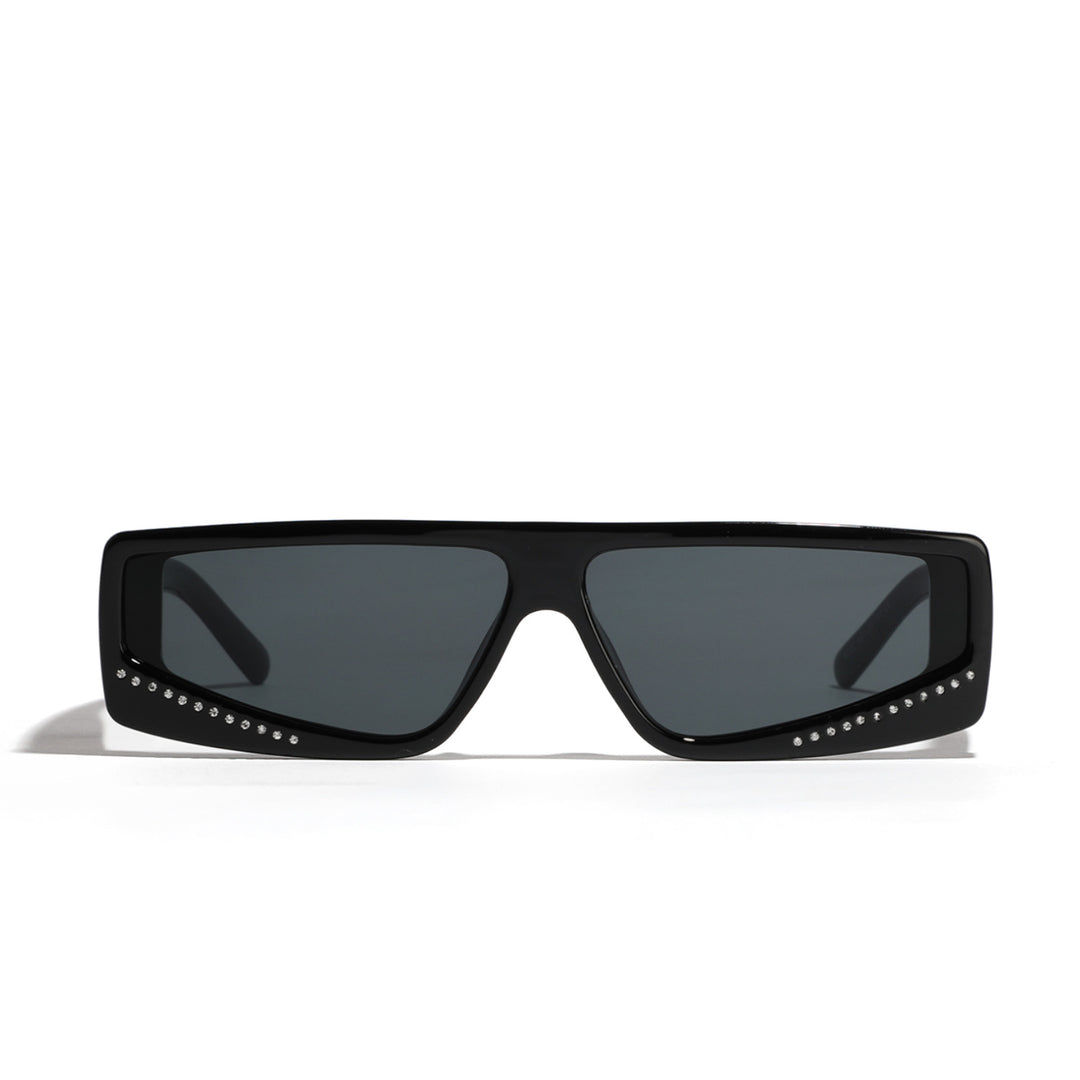 Damen oversized Sonnenbrille mit futuristischer Form und stylischen Verzierungen Karnz