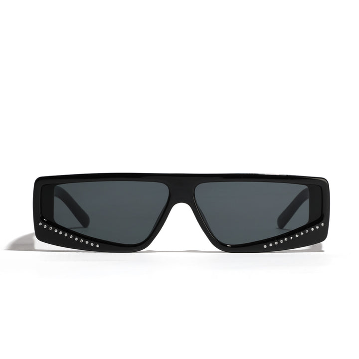 Damen oversized Sonnenbrille mit futuristischer Form und stylischen Verzierungen Karnz