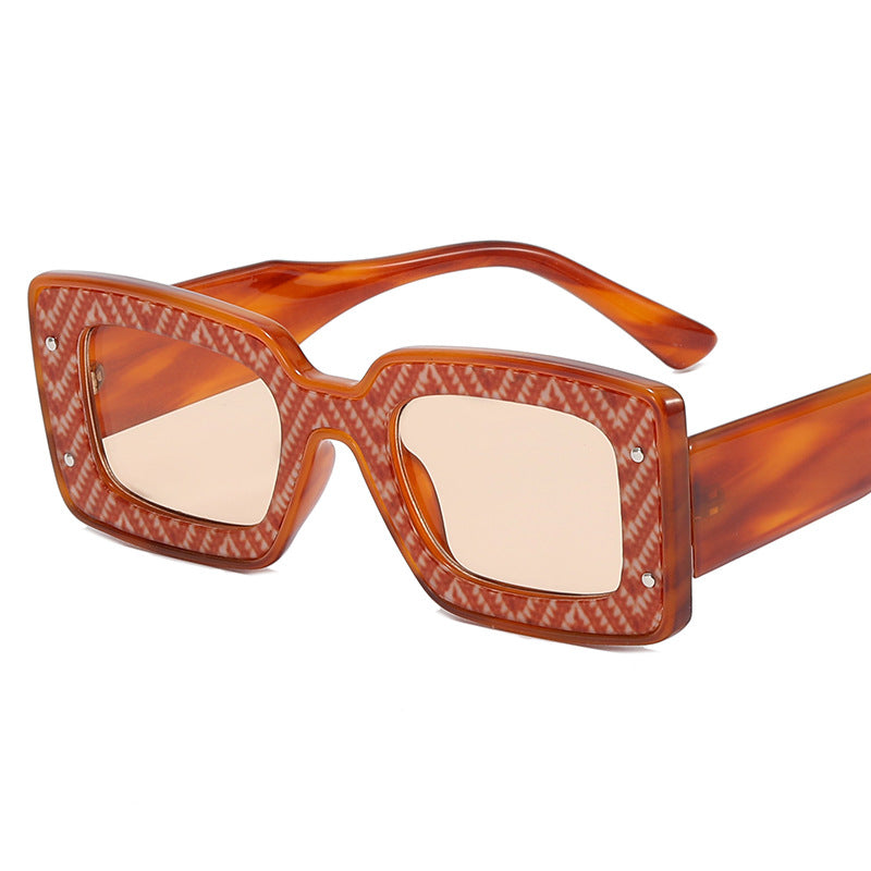 Damen Oversized Sonnenbrille im modernen Quadratrand Karnz