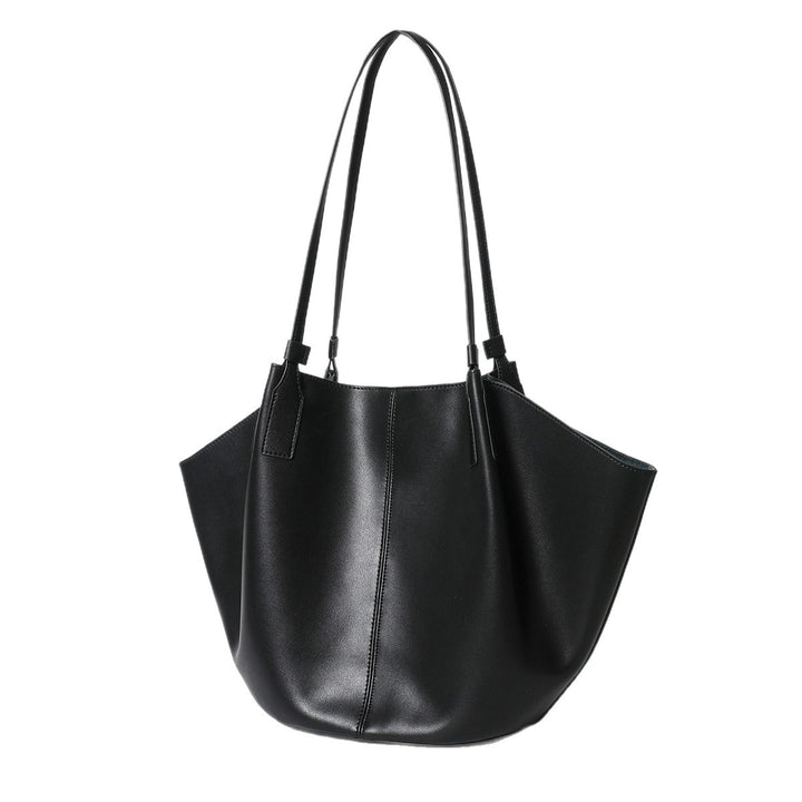 Lässiger skulpturaler Offene-Top Schultertasche mit Mittelnaht