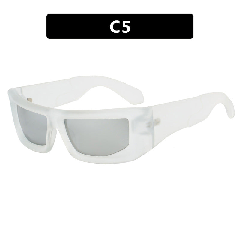 Damen sportliche Sonnenbrille mit breitem Rahmen und polarisierten Gläsern Karnz
