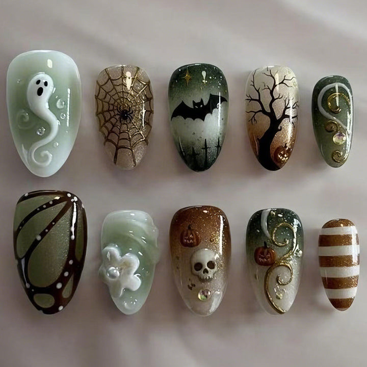 Halloween Kunstnagelset mit gruseligen Motiven Karnz