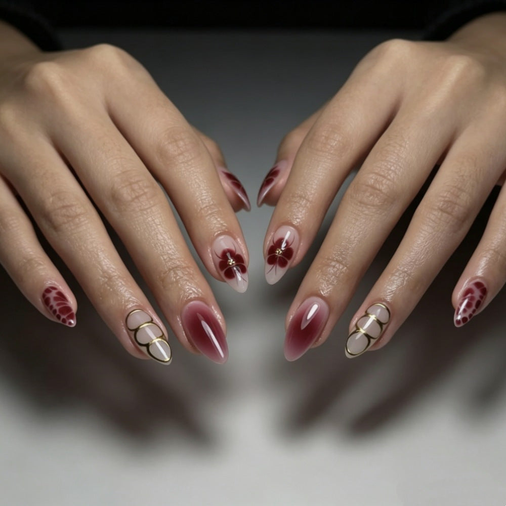 Künstlerisches Press-On-Nagelset mit himmlischem Design Karnz