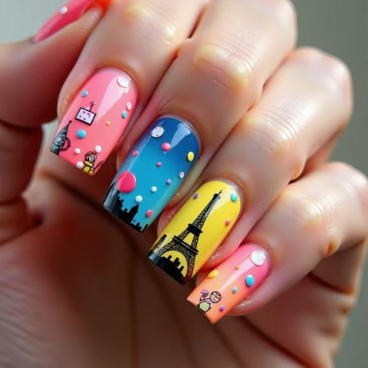 Kreative Nail Art mit Pariser Motiven Karnz