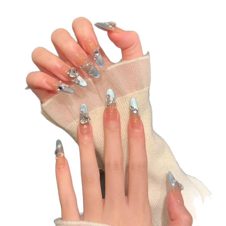 Künstlerisches Langes Stiletto Press-On Nagelset Karnz