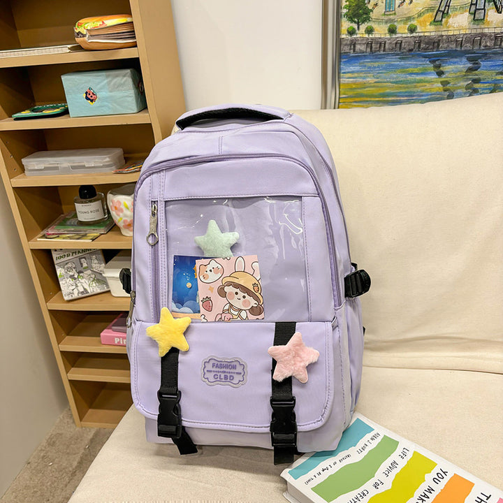 Trendiger transparenter Rucksack mit Fronttasche
