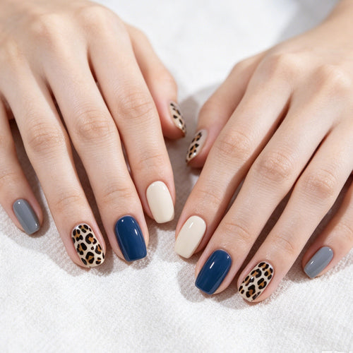 Stylische Leopard-Druck Nagelkunst-Verstärkungen Karnz