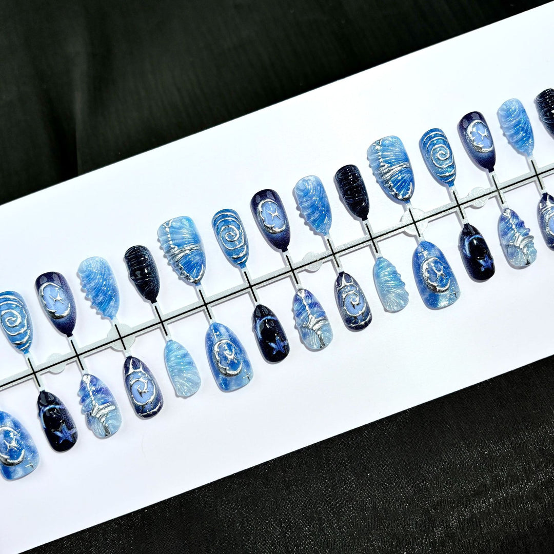 Marine-Themen Press-On Nagelkunst Set