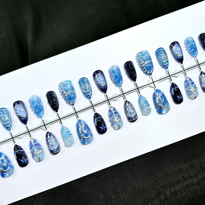 Marine-Themen Press-On Nagelkunst Set