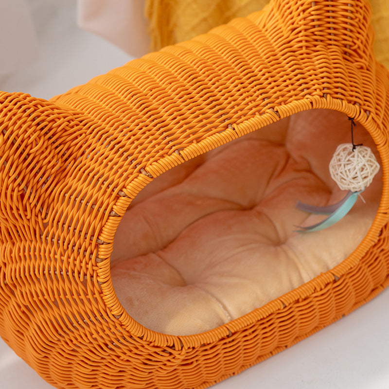 Katzenhöhle Aus Rattan Karnz