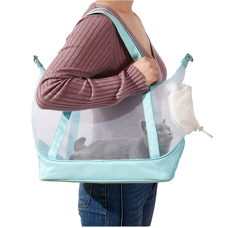 Damen transparente Strandtasche mit robusten Henkel und praktischem Innenfach Karnz