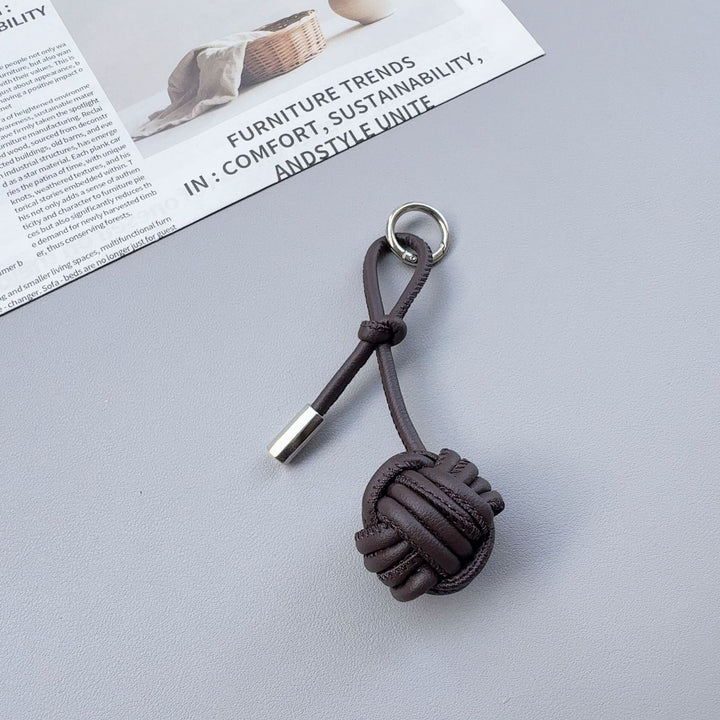 Stylischer Knotenleder-Schlüsselanhänger Karnz